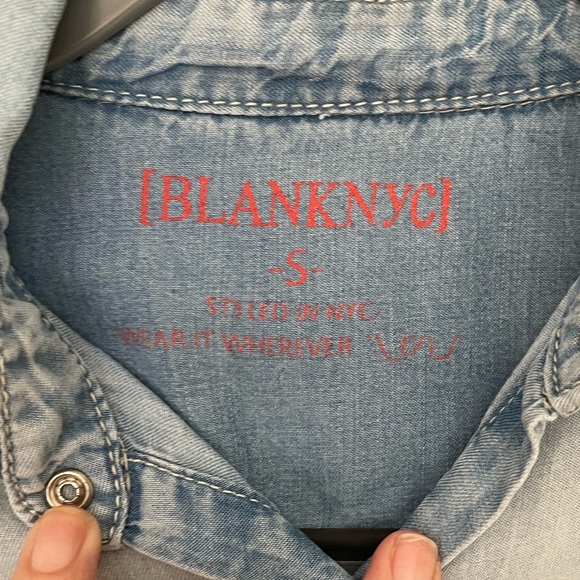 Great fitting lightweight denim button down wear alone or unbuttoned w/ a tank - Picture 3 of 3